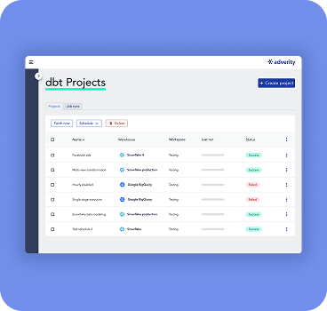 SUI - Connect - dbt projects - purple